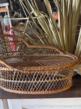Handwoven Rattan Home Accent Basket - Natural Brown